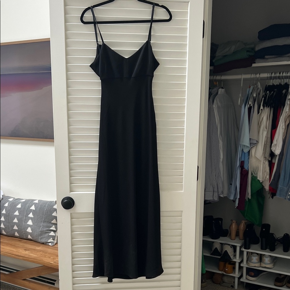 Aritzia Wilfred Black Backless Dress with Spaghetti Straps